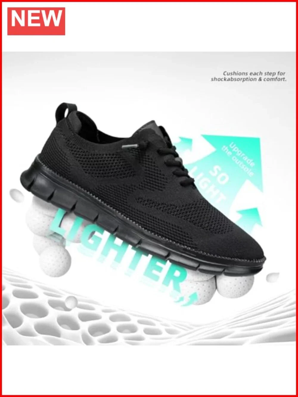 Men's Casual Oxfords Mesh Walking Sneakers Lightweight Soft Sole Memory Foam